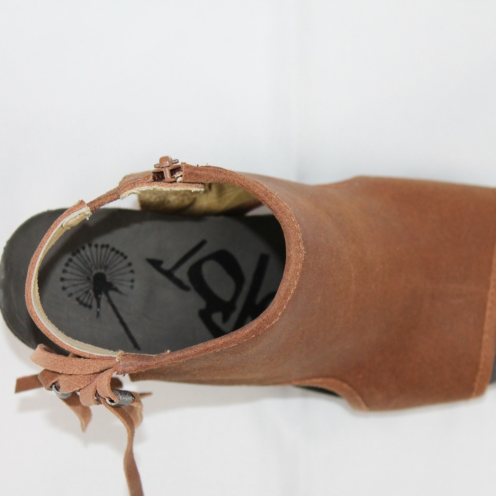OTBT Heeled Sandal Booties Open Toe Brown NEW - Picture 3 of 8